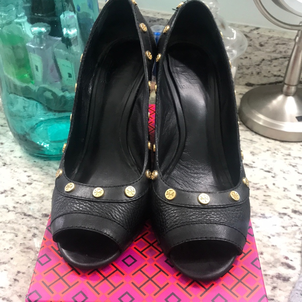 Tory Burch Black Wedges